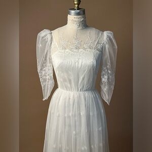 Vintage Tea Length Wedding Dress XS